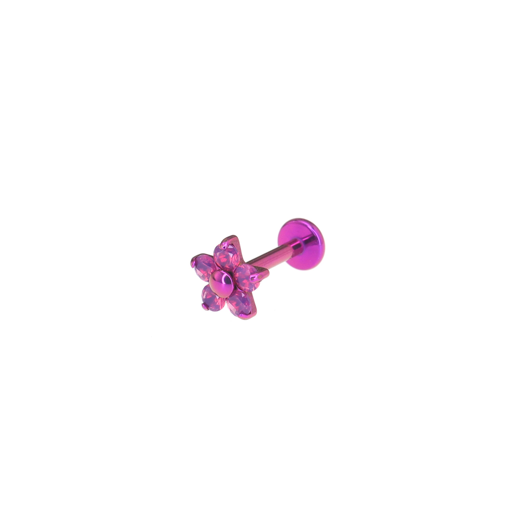 Opal Cherry Blossom Titanium Ear Studs - Opal Cherry Blossom Titanium Ear Studs - Purple / 6mm by CRUXJEWELRY