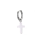CRUX - MOP Cross Pendant stainless steel Earrings - CRUX - MOP Cross Pendant stainless steel Earrings - Single by CRUXJEWELRY