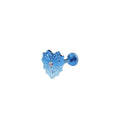 Engraved Lace Heart CZ Titanium Ear Studs - Engraved Lace Heart CZ Titanium Ear Studs - Blue-White Gradient / 6mm by CRUXJEWELRY