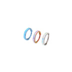 Chunky Titanium & Rainbow Opal Hoops - Chunky Titanium & Rainbow Opal Hoops - Blue by CRUXJEWELRY