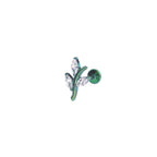 CZ Leaf Branch Titanium Ear Studs - CZ Leaf Branch Titanium Ear Studs - Green / 6mm by CRUXJEWELRY