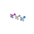 Colorful Punk Engraved Cross Titanium Ear Studs - Colorful Punk Engraved Cross Titanium Ear Studs - Sliver / 6mm by CRUXJEWELRY