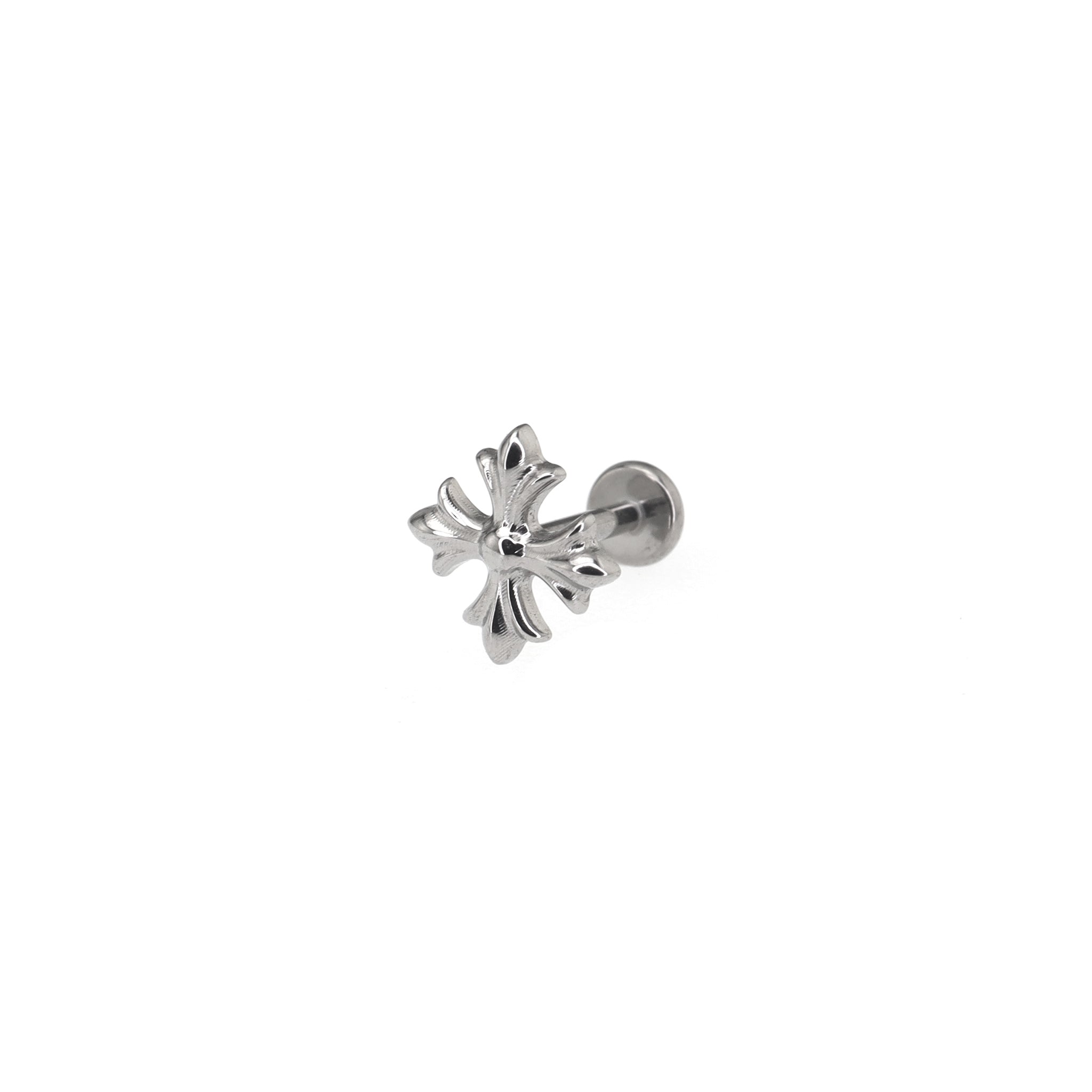 Colorful Punk Engraved Cross Titanium Ear Studs - Colorful Punk Engraved Cross Titanium Ear Studs - Sliver / 6mm by CRUXJEWELRY