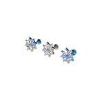 Snowflake CZ Titanium Internally Threaded Ear Studs - Snowflake CZ Titanium Internally Threaded Ear Studs - Blue / 6mm by CRUXJEWELRY