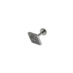 Rhombic Zirconia Internally Threaded Titanium Studs - Rhombic Zirconia Internally Threaded Titanium Studs - Sliver / 6mm by CRUXJEWELRY