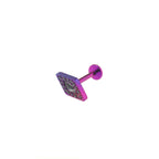 Rhombic Zirconia Internally Threaded Titanium Studs - Rhombic Zirconia Internally Threaded Titanium Studs - Purple Gradient / 6mm by CRUXJEWELRY