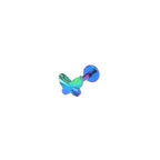 Engraved Vivid Linework Butterfly Titanium Ear Studs - Engraved Vivid Linework Butterfly Titanium Ear Studs - Blue-Green Gradient / 6mm by CRUXJEWELRY