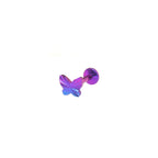 Engraved Vivid Linework Butterfly Titanium Ear Studs - Engraved Vivid Linework Butterfly Titanium Ear Studs - Purple Gradient / 6mm by CRUXJEWELRY