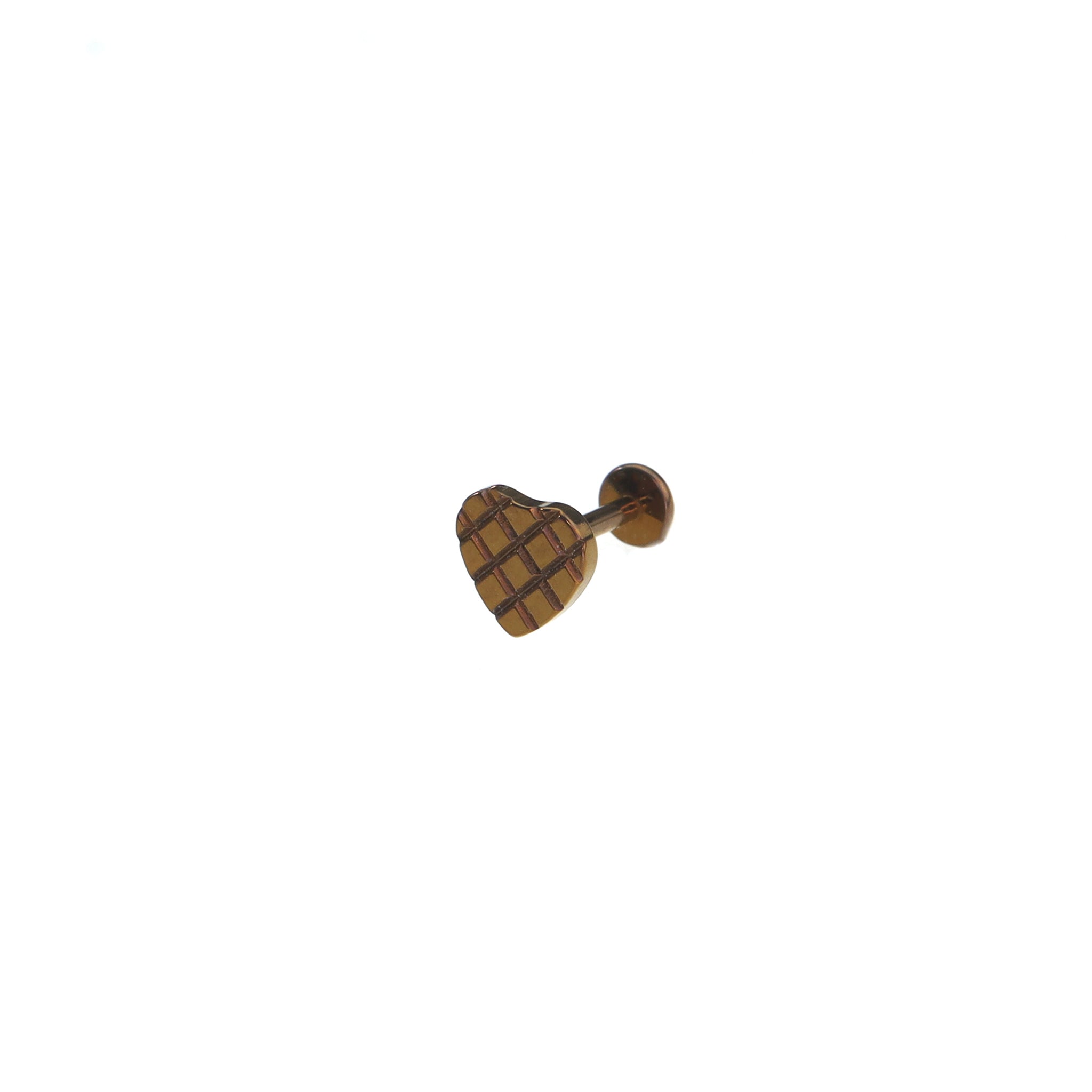 Gradient Heart Internally Threaded Titanium Lip Studs - Gradient Heart Internally Threaded Titanium Lip Studs - Brown / 6mm by CRUXJEWELRY