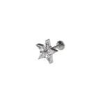 Pentagram CZ Titanium Ear Studs - Pentagram CZ Titanium Ear Studs - Sliver / 6mm by CRUXJEWELRY
