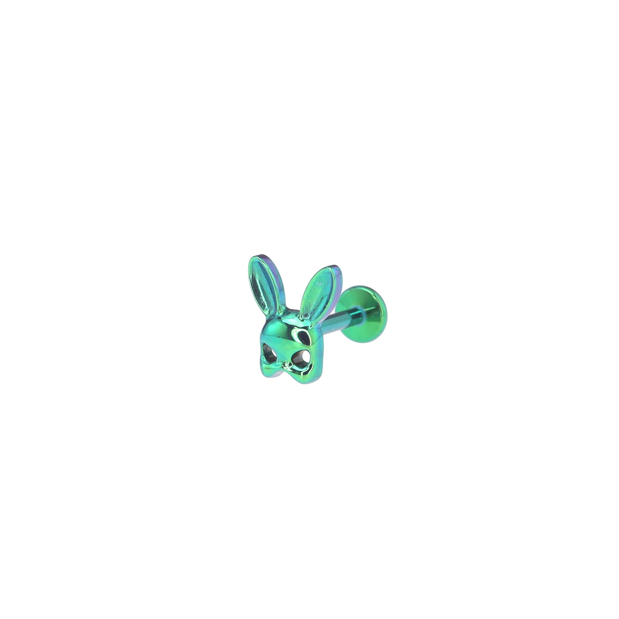 Mask Rabbit Internally Threaded Titanium Ear Studs - Mask Rabbit Internally Threaded Titanium Ear Studs - Green / 6mm by CRUXJEWELRY