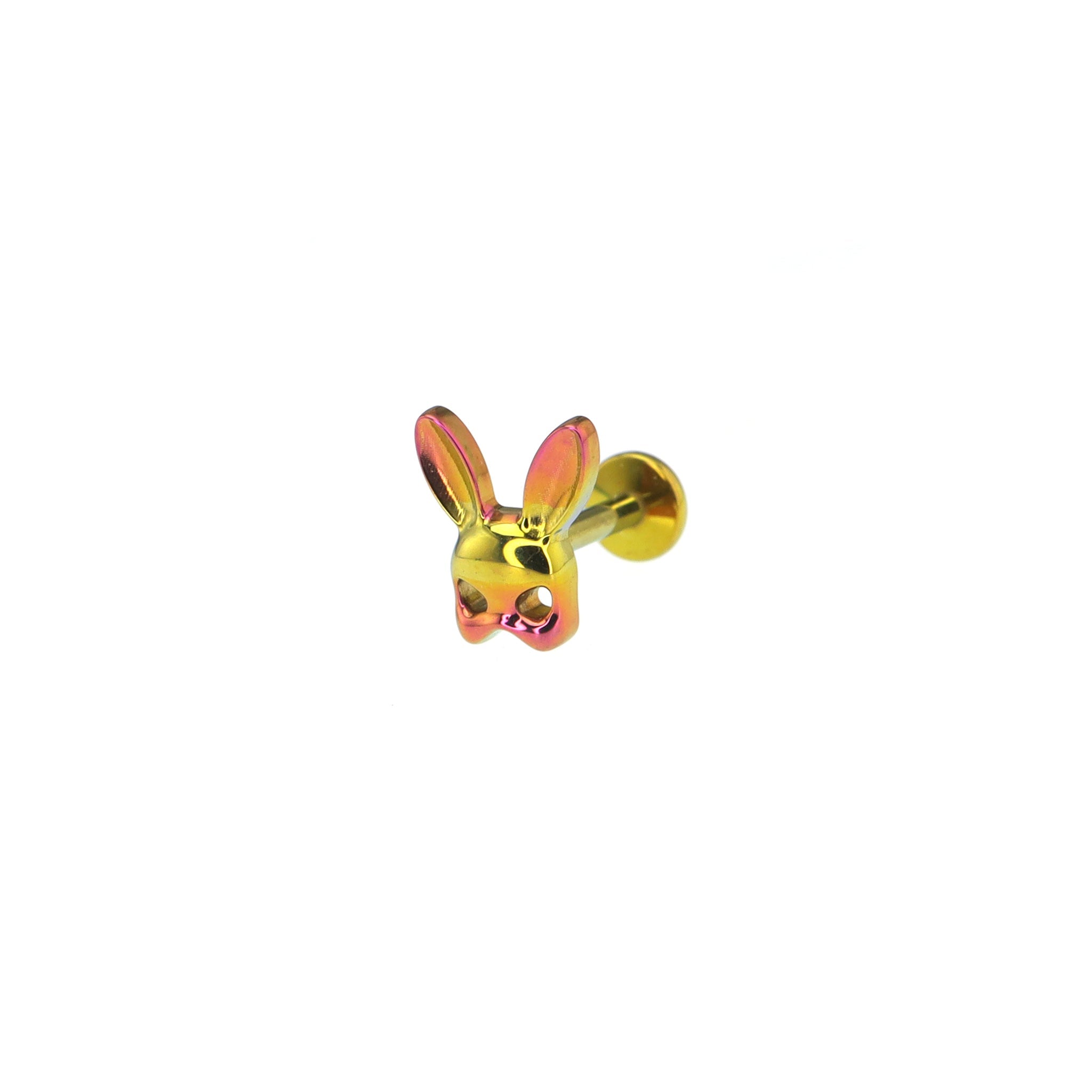 Mask Rabbit Internally Threaded Titanium Ear Studs - Mask Rabbit Internally Threaded Titanium Ear Studs - Pink-Yellow Gradient / 6mm by CRUXJEWELRY