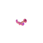 Colorful Heart Wing Cherub Titanium Ear Studs - Colorful Heart Wing Cherub Titanium Ear Studs - Pink by CRUXJEWELRY