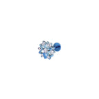 Openwork Snowflake Internally Threaded Titanium Ear Studs - Blue-White Gradient