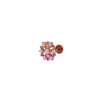 Openwork Snowflake Internally Threaded Titanium Ear Studs - Purple-Pink Gradient