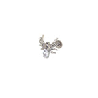 Crystal Spider Titanium Ear Studs - Crystal Spider Titanium Ear Studs - Sliver / 6mm by CRUXJEWELRY