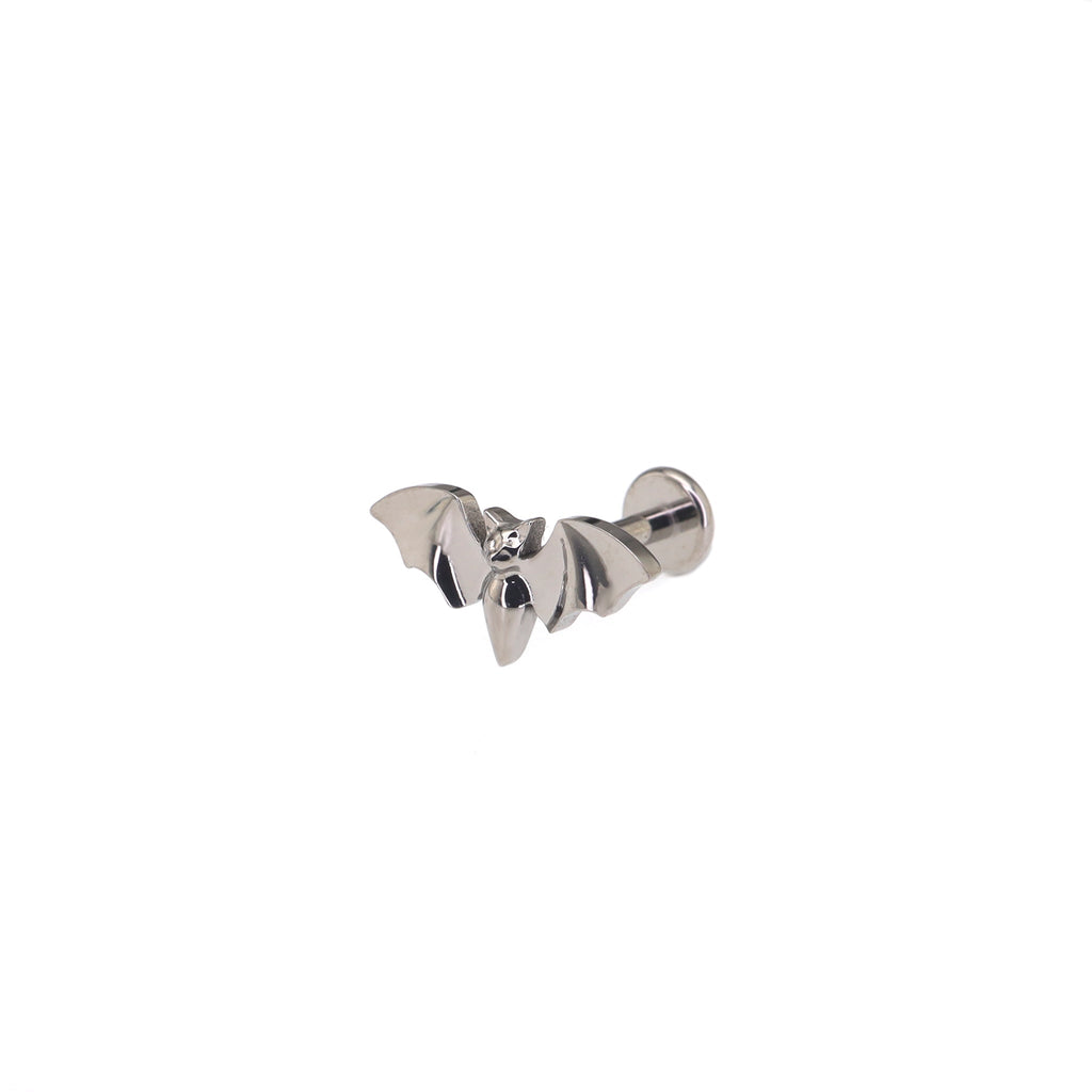 Mini Bat Internally Threaded Titanium Ear Studs - Mini Bat Internally Threaded Titanium Ear Studs - Sliver / 6mm by CRUXJEWELRY