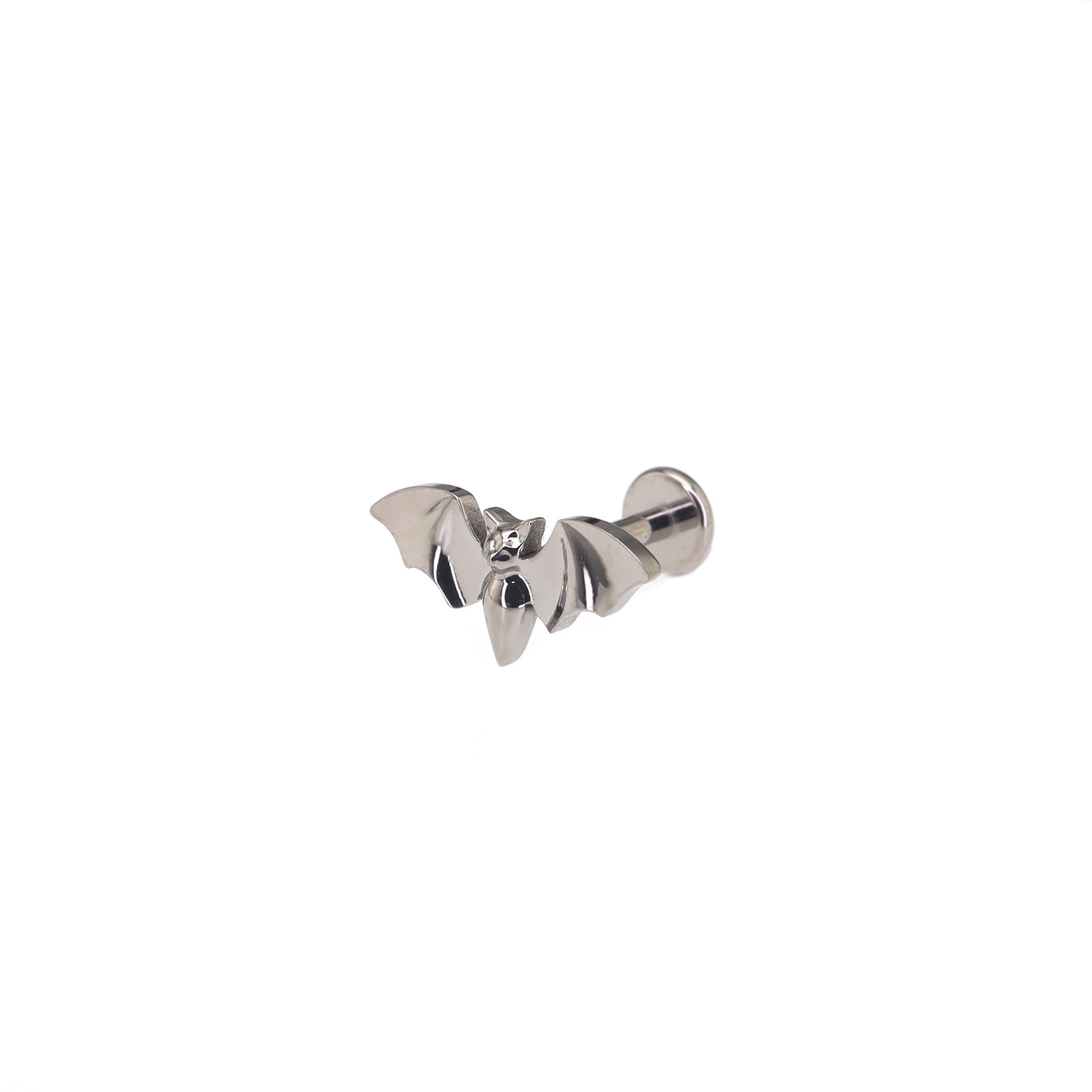 Mini Bat Internally Threaded Titanium Ear Studs - Mini Bat Internally Threaded Titanium Ear Studs - Sliver / 6mm by CRUXJEWELRY