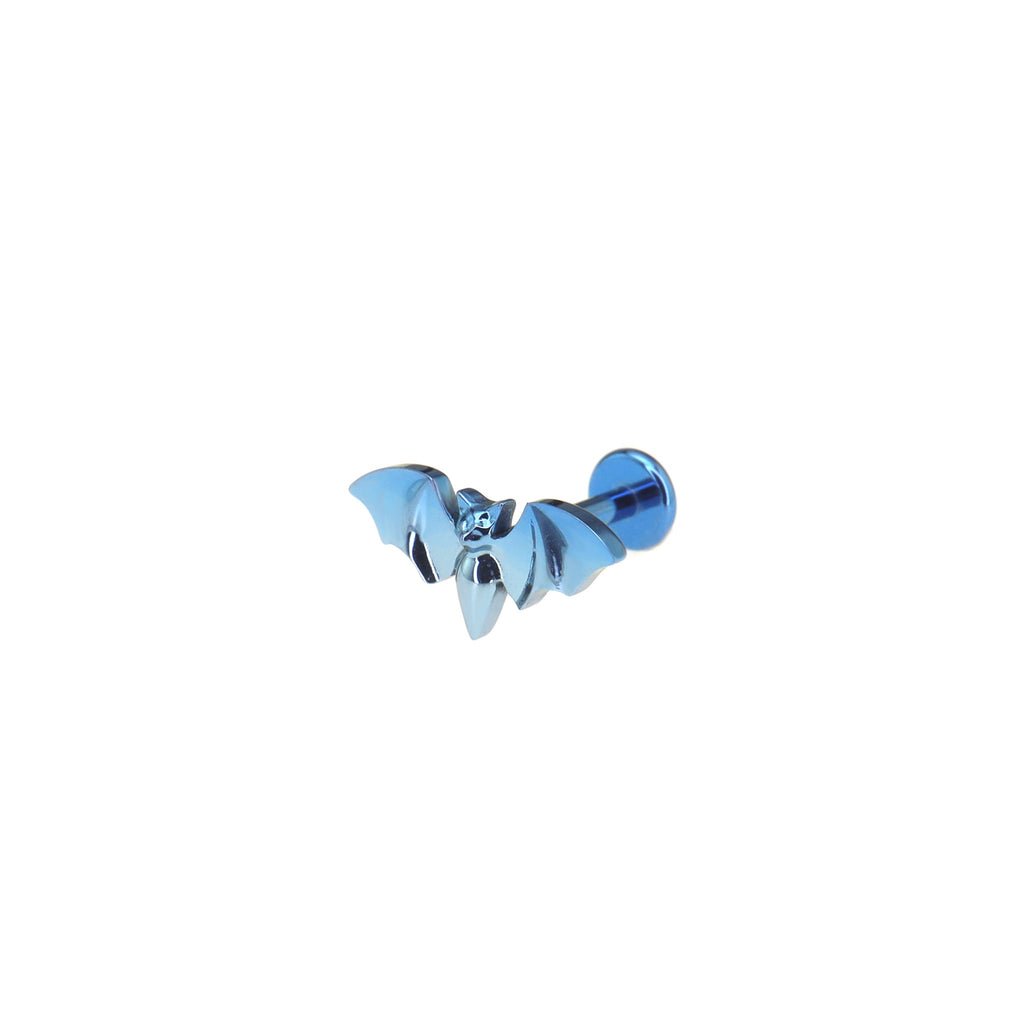 Mini Bat Internally Threaded Titanium Ear Studs - Mini Bat Internally Threaded Titanium Ear Studs - Blue-White Gradient / 6mm by CRUXJEWELRY