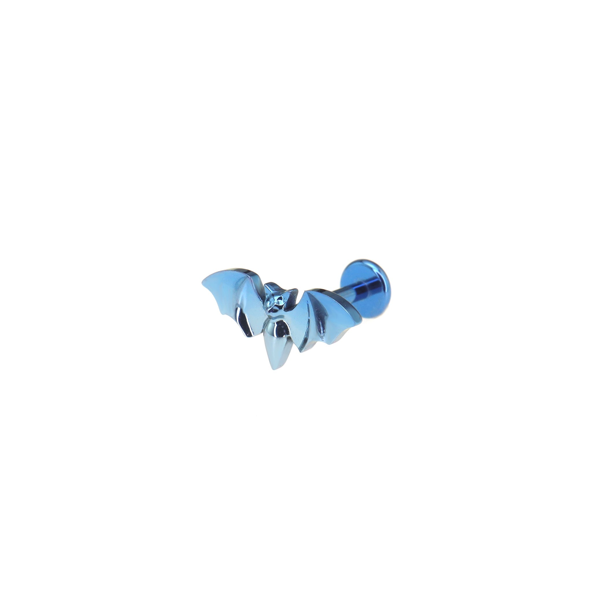 Mini Bat Internally Threaded Titanium Ear Studs - Mini Bat Internally Threaded Titanium Ear Studs - Blue-White Gradient / 6mm by CRUXJEWELRY