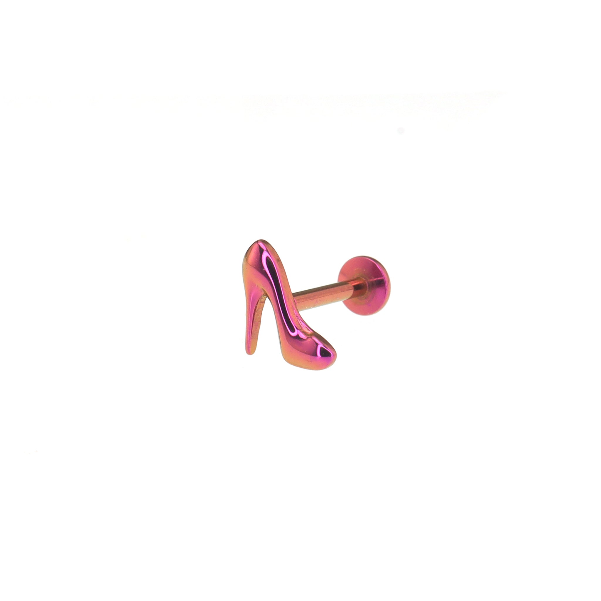 High Heel Internally Threaded Titanium Ear Studs - High Heel Internally Threaded Titanium Ear Studs - Pink / 6mm by CRUXJEWELRY