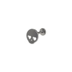 Hallowmas - Sweetheart Skeleton Titanium Ear Studs - Hallowmas - Sweetheart Skeleton Titanium Ear Studs - White / 6mm by CRUXJEWELRY