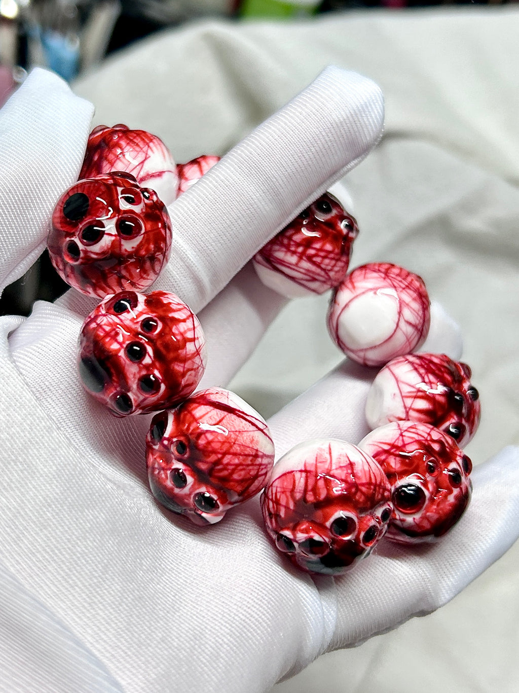 Cthulhu Eye - Scarlet Dual-Pupil Cuff Bracelet (1PCS) - Cthulhu Eye - Scarlet Dual-Pupil Cuff Bracelet (1PCS) - Default Title by CRUXJEWELRY