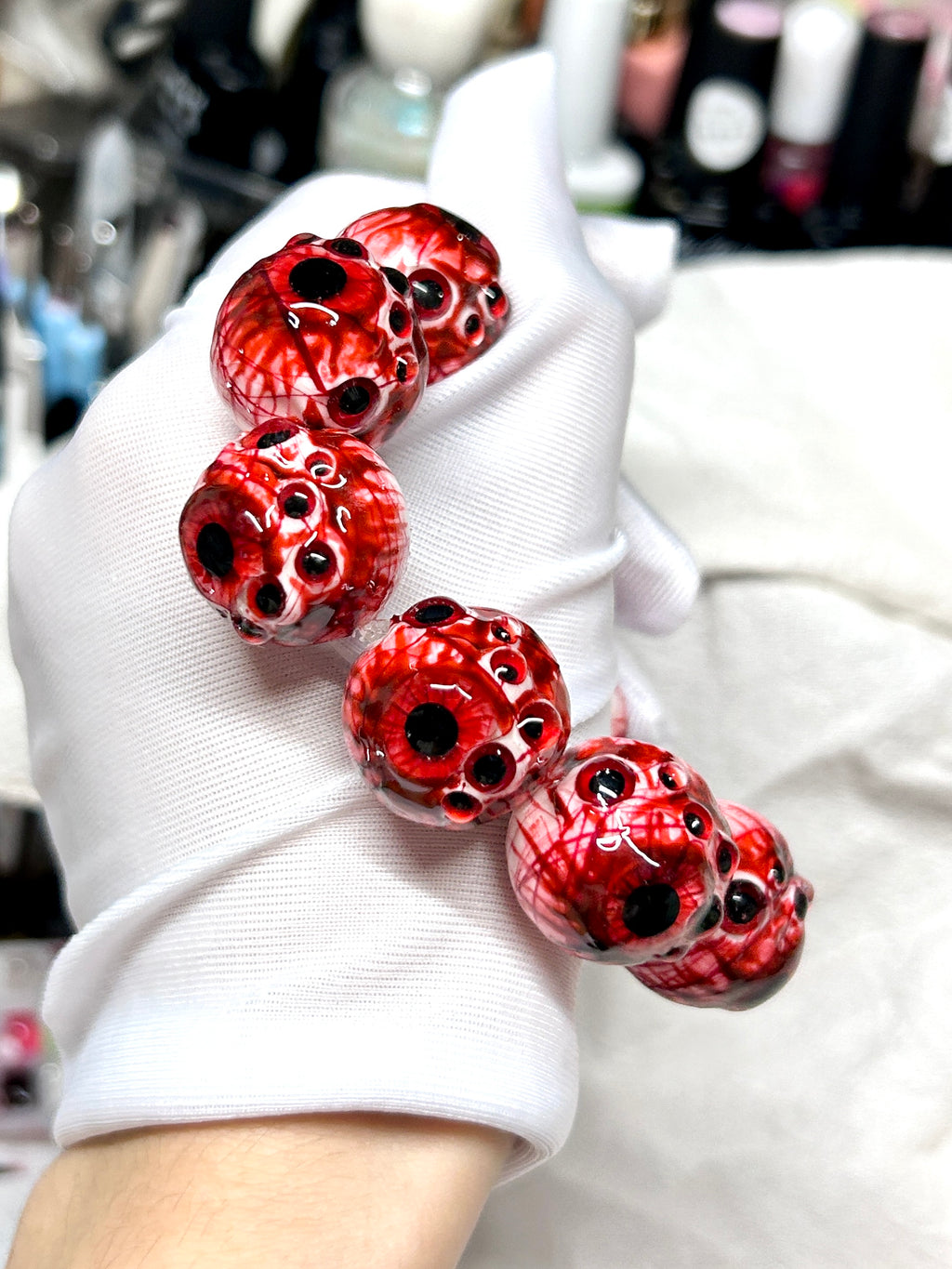 Cthulhu Eye - Scarlet Dual-Pupil Cuff Bracelet (1PCS) - Cthulhu Eye - Scarlet Dual-Pupil Cuff Bracelet (1PCS) - Default Title by CRUXJEWELRY