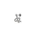 3D Cute Snake Stainless Steel Internally Threaded Ear Studs - 3D Cute Snake Stainless Steel Internally Threaded Ear Studs - 6mm by CRUXJEWELRY