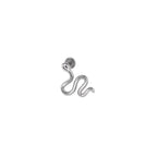 3D Cute Snake Stainless Steel Internally Threaded Ear Studs - 3D Cute Snake Stainless Steel Internally Threaded Ear Studs - 6mm by CRUXJEWELRY