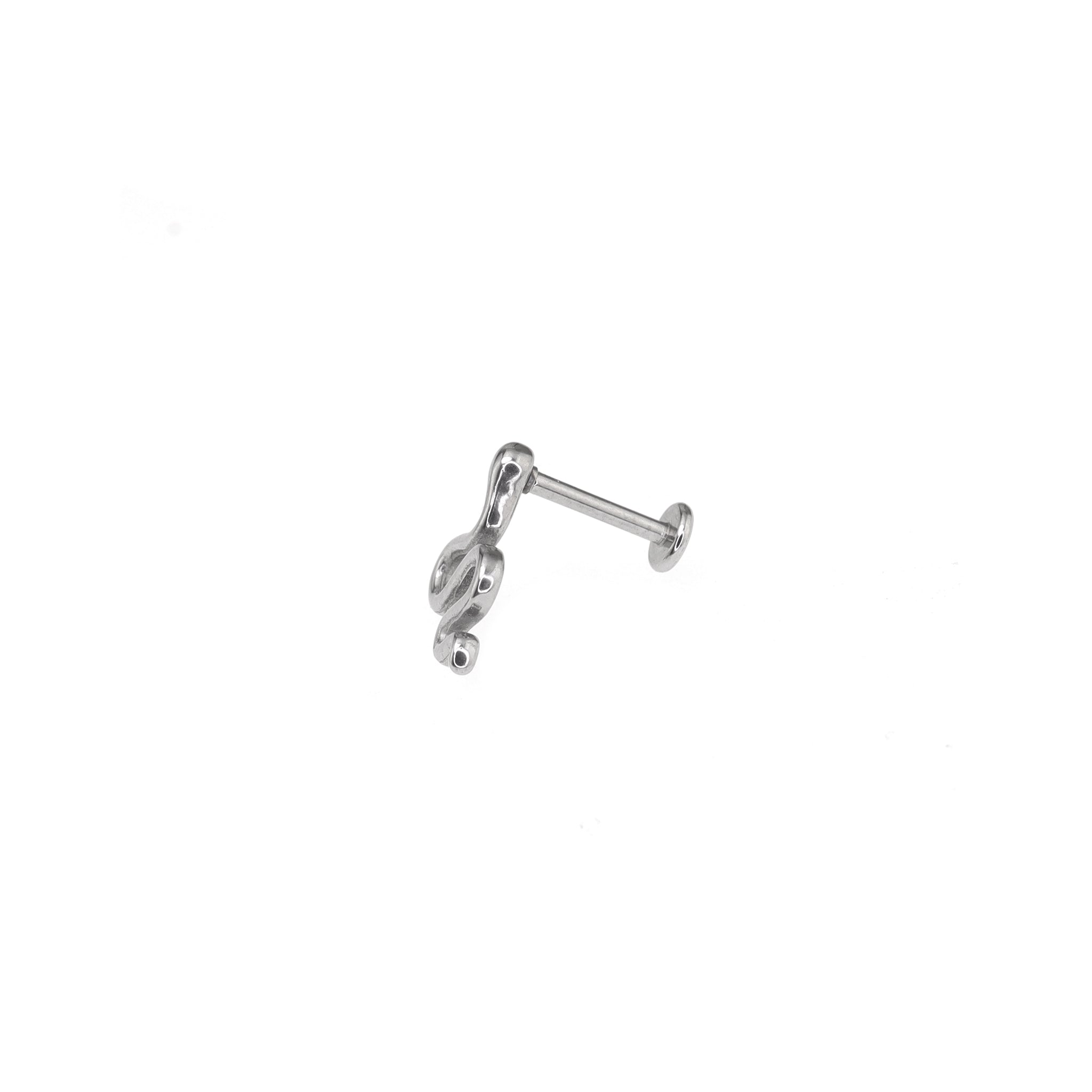3D Cute Snake Stainless Steel Internally Threaded Ear Studs - 3D Cute Snake Stainless Steel Internally Threaded Ear Studs - 6mm by CRUXJEWELRY