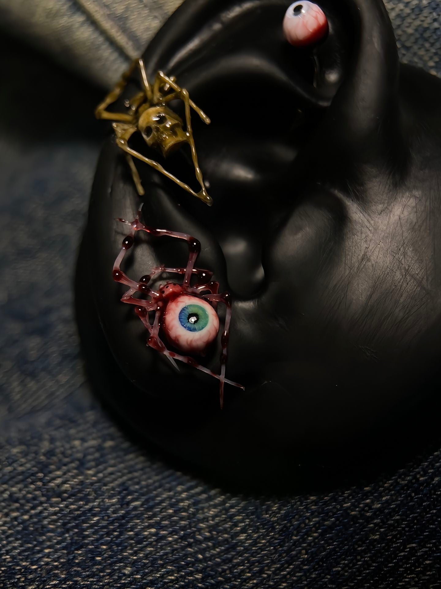 Cthulhu-Auge – Herz &amp; Kreuz | Ohr-/Lippen-/Zungenstecker 