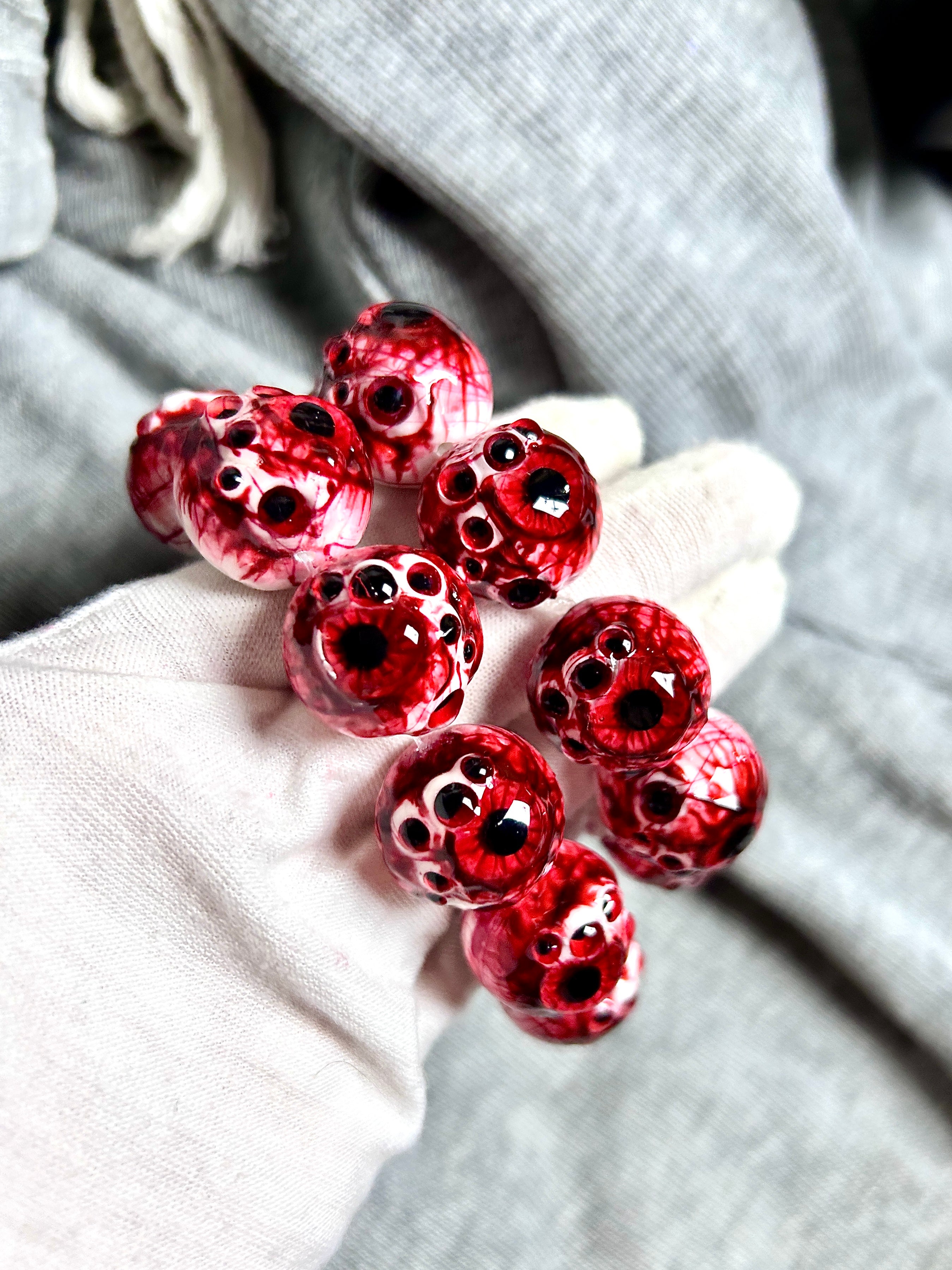 Cthulhu Eye - Scarlet Dual-Pupil Cuff Bracelet (1PCS) - Cthulhu Eye - Scarlet Dual-Pupil Cuff Bracelet (1PCS) - Default Title by CRUXJEWELRY