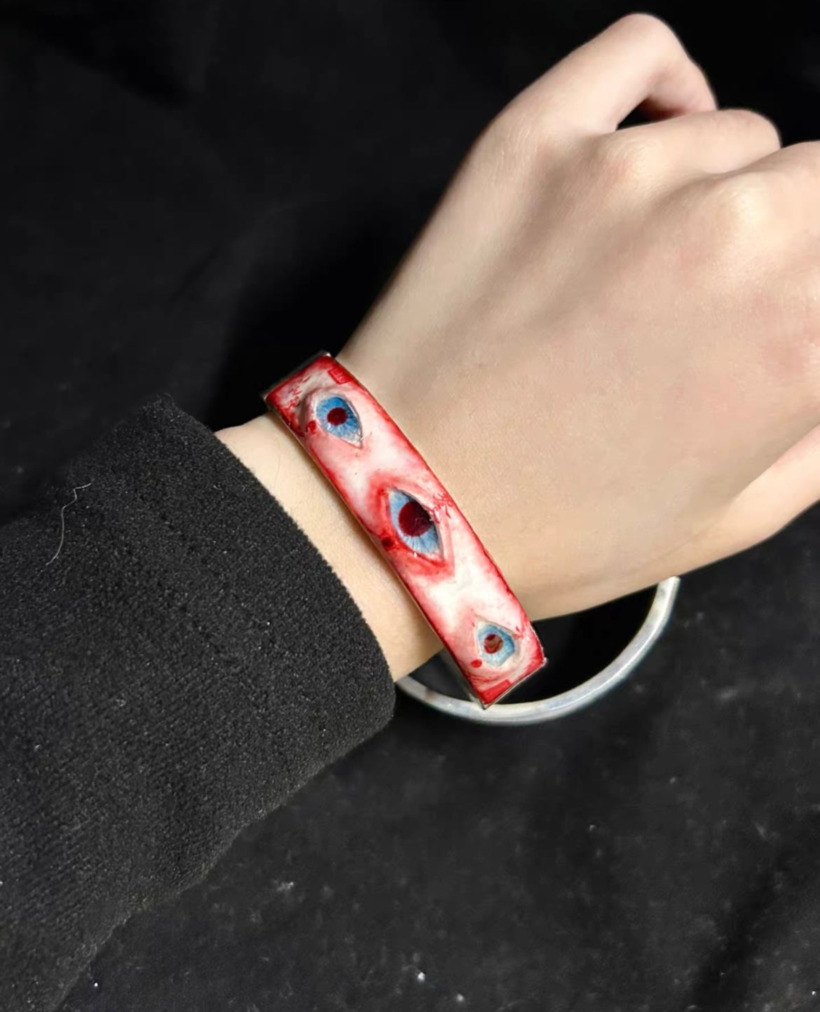 Cthulhu Eye - Crimson Fixated Bracelet (1PCS) - Cthulhu Eye - Crimson Fixated Bracelet (1PCS) - Default Title by CRUXJEWELRY