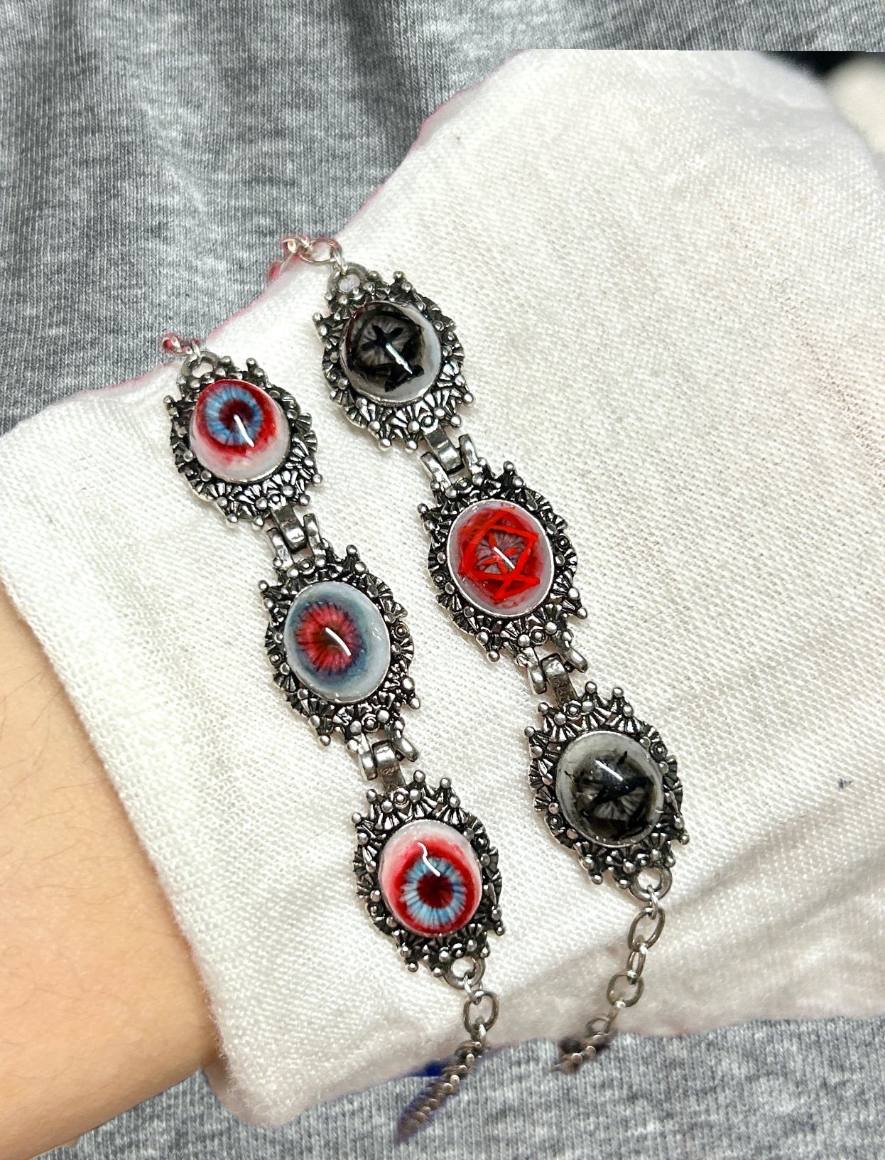 Cthulhu Eye - Gaze of the Underworld Bracelet - Cthulhu Eye - Gaze of the Underworld Bracelet - Obsidian Will by CRUXJEWELRY