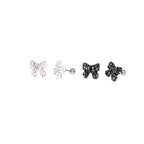 Full CZ Bow Tie Ear Stud - Full CZ Bow Tie Ear Stud - White / Single by CRUXJEWELRY