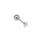 20G Thin Gauge Prong-Set CZ Titanium Ear Studs - 20G Thin Gauge Prong-Set CZ Titanium Ear Studs - White / 3mm by CRUXJEWELRY