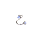 S-Shaped Dragon Claw Cat's Eye Internally Threaded Stainless Steel Lip Ring - S-Shaped Dragon Claw Cat's Eye Internally Threaded Stainless Steel Lip Ring - Blue / 8mm by CRUXJEWELRY