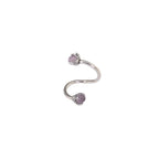 S-Shaped Dragon Claw Cat's Eye Internally Threaded Stainless Steel Lip Ring - S-Shaped Dragon Claw Cat's Eye Internally Threaded Stainless Steel Lip Ring - Pink / 8mm by CRUXJEWELRY