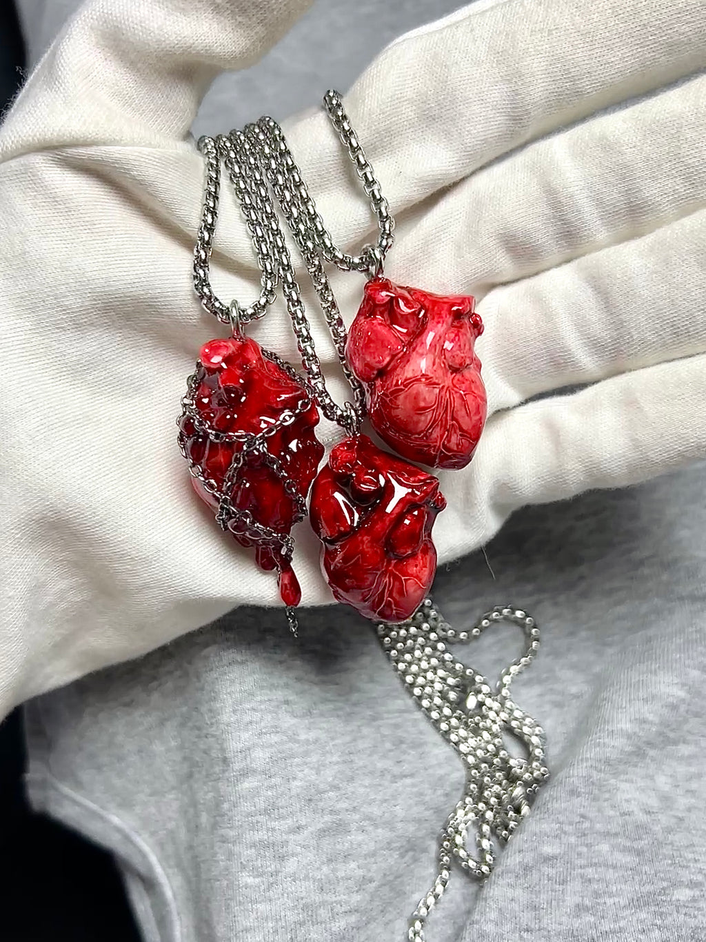 Cthulhu Eye - Beating Dark Heart Necklaces - Cthulhu Eye - Beating Dark Heart Necklaces - Vein Pulse by CRUXJEWELRY