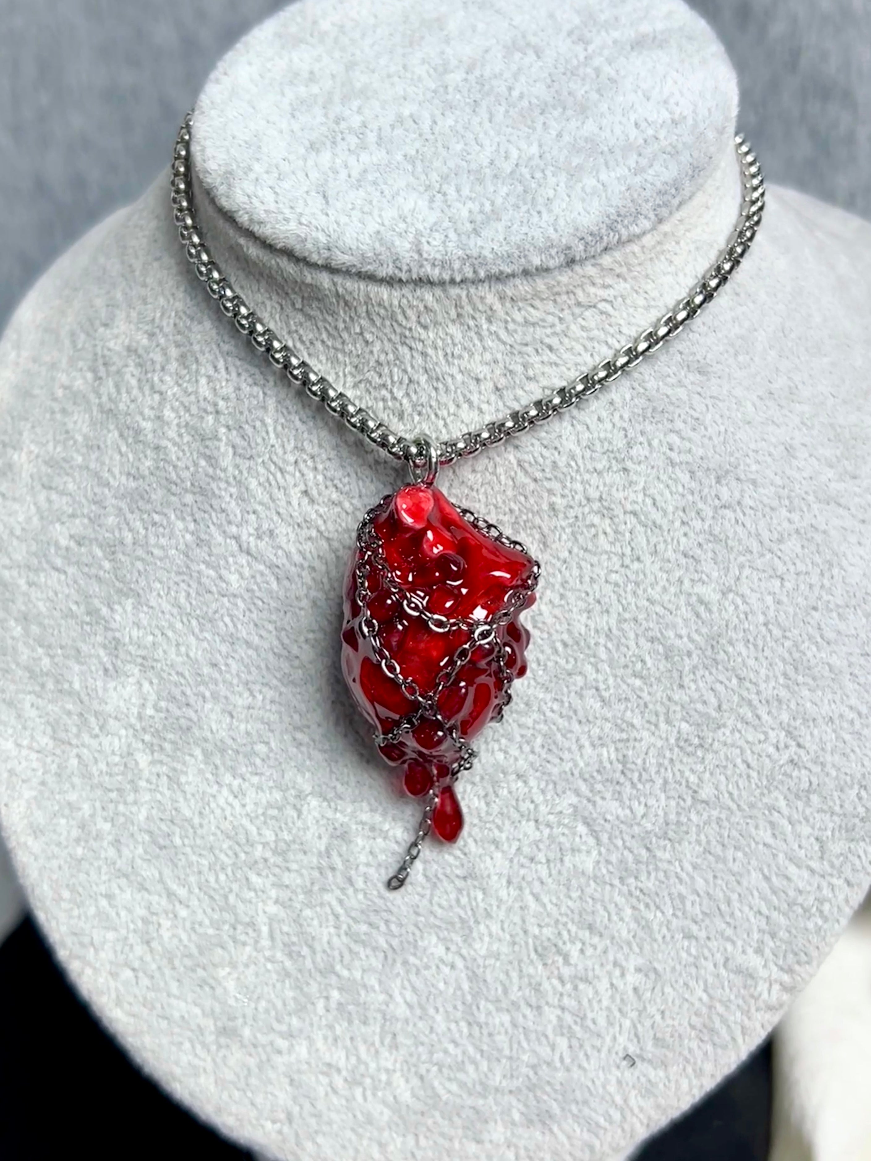 Cthulhu Eye - Beating Dark Heart Necklaces - Cthulhu Eye - Beating Dark Heart Necklaces - Vein Pulse by CRUXJEWELRY