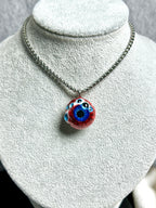 Cthulhu Eye - Bloody Double-Pupil Necklace - Cthulhu Eye - Bloody Double-Pupil Necklace - Gaze by CRUXJEWELRY