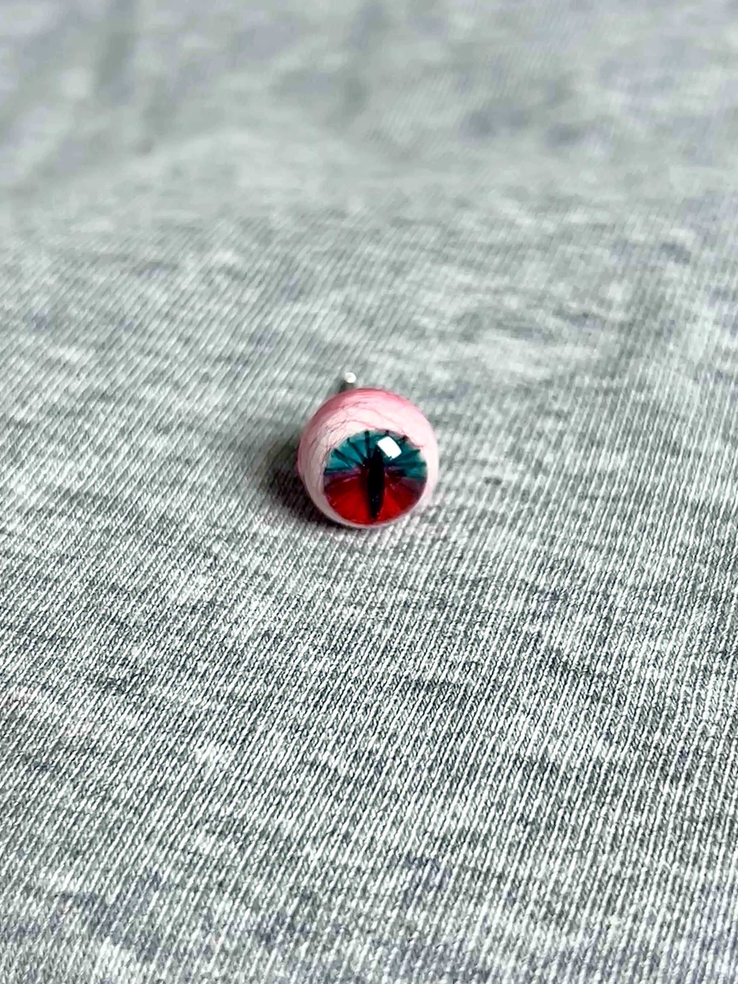 Cthulhu Eye - Blue&Green Gaze | Ear/Lip/Tongue Studs - Cthulhu Eye - Blue&Green Gaze | Ear/Lip/Tongue Studs - Green / Flat-Back（Default） / 4mm by CRUXJEWELRY