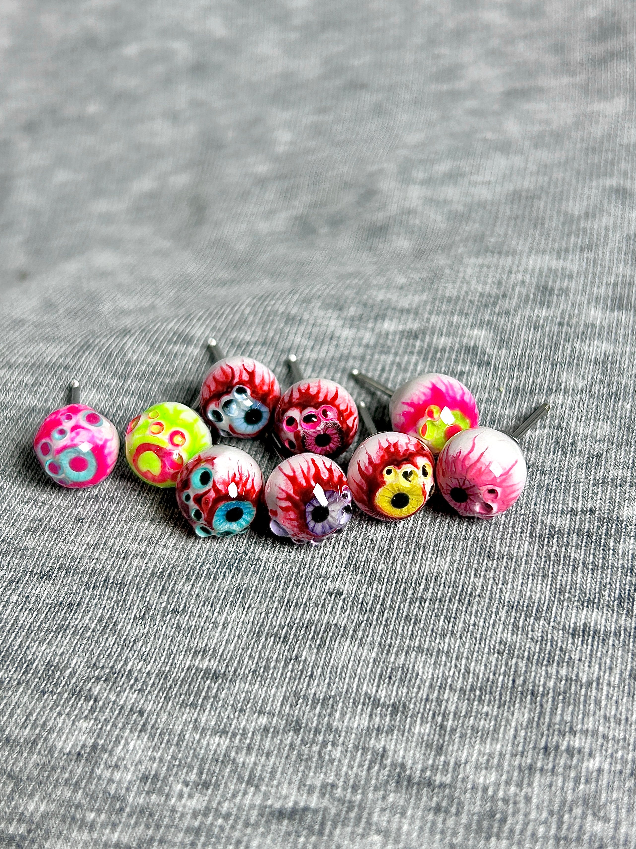 Cthulhu Eye - CandyGaze | Ear/Lip/Tongue Studs - Cthulhu Eye - CandyGaze | Ear/Lip/Tongue Studs - Prophetic Rock Candy / Flat-Back（Default） / 4mm by CRUXJEWELRY