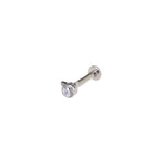 Mini CZ Cat Internally Threaded Titanium Studs - Mini CZ Cat Internally Threaded Titanium Studs - White / 5mm by CRUXJEWELRY