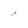 3mm Opal Internal Thread Stainless Steel Labret Stud - 3mm Opal Internal Thread Stainless Steel Labret Stud - Pink / 6mm by CRUXJEWELRY