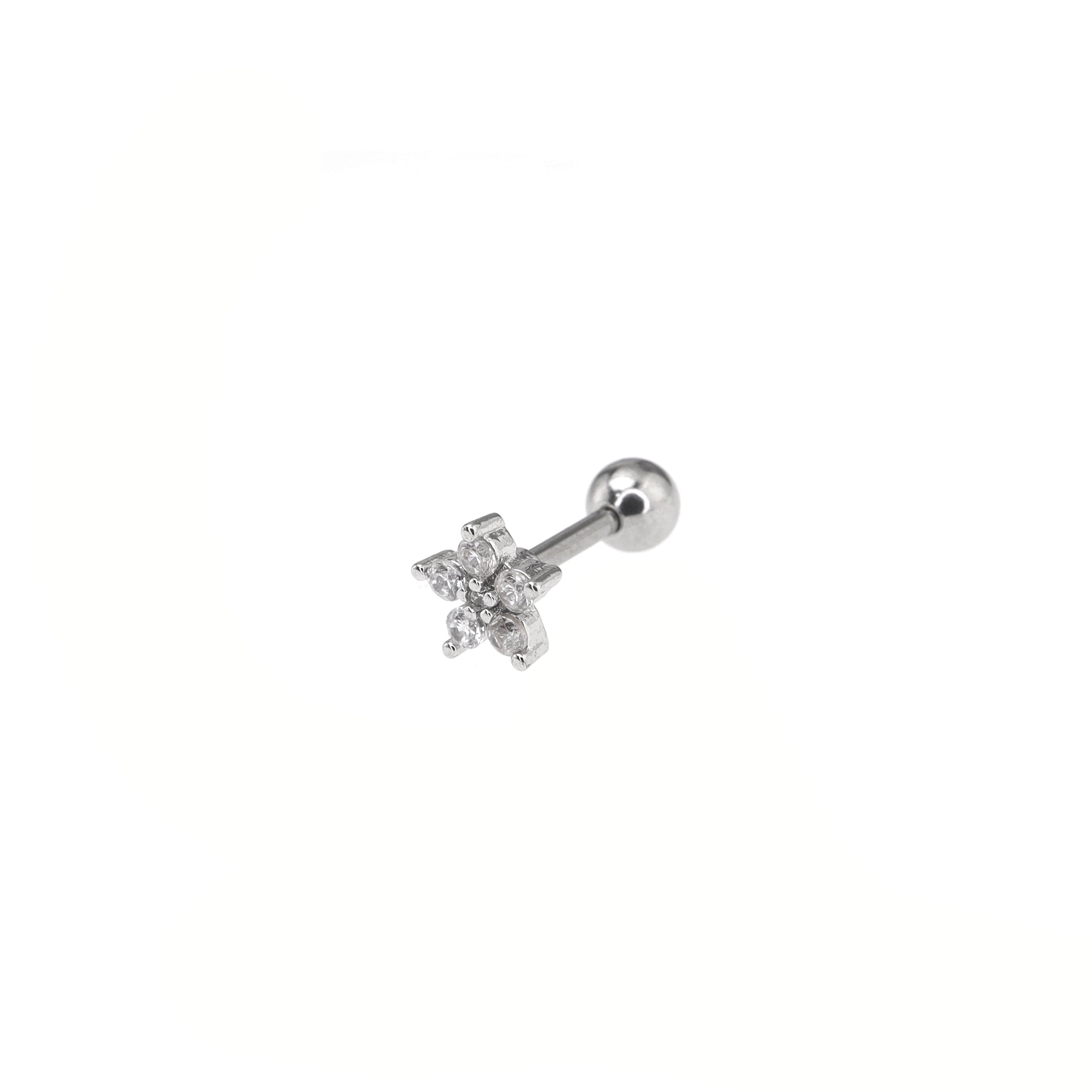 Small Pentagram CZ External Threadness Stainless Steel Ear Stud - Small Pentagram CZ External Threadness Stainless Steel Ear Stud - Default Title by CRUXJEWELRY