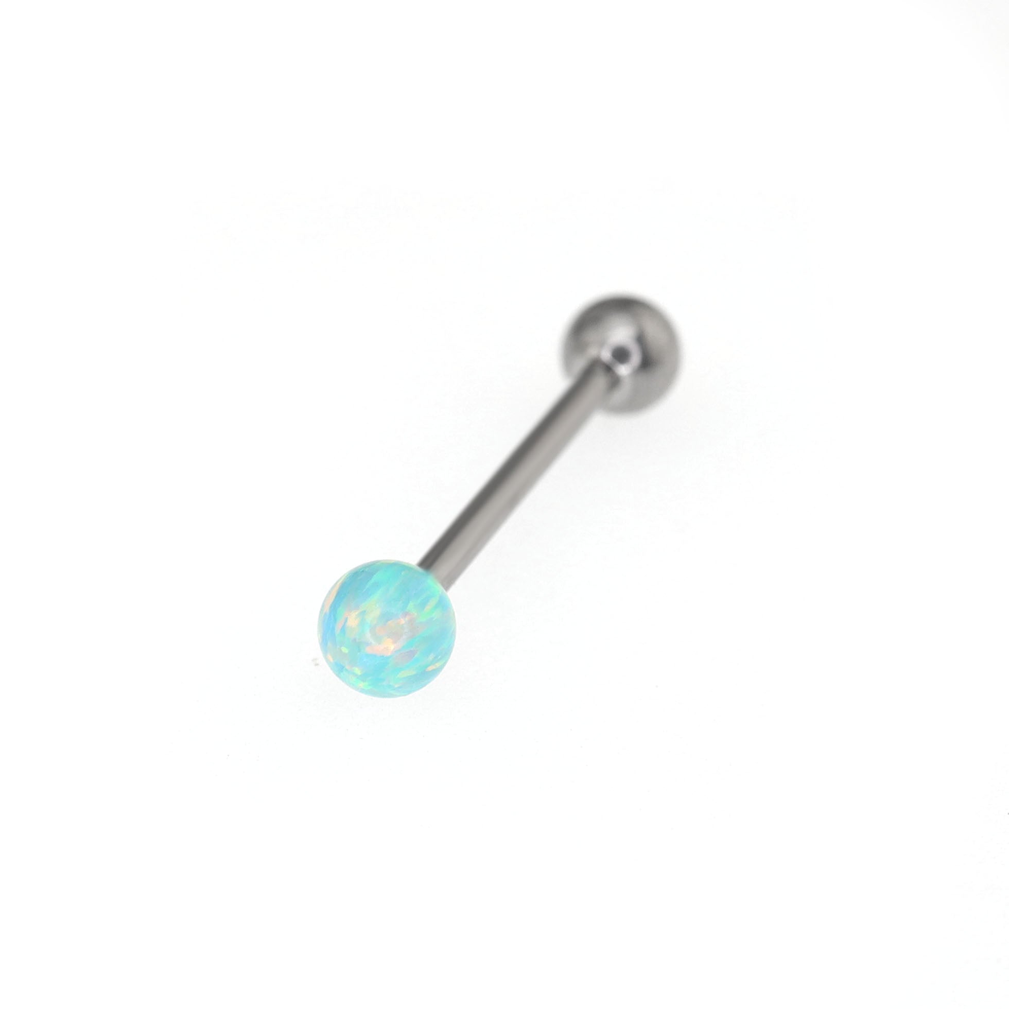 Opal Ball Internally Threaded Titanium Barbell - Opal Ball Internally Threaded Titanium Barbell - Sky Blue / 10mm by CRUXJEWELRY