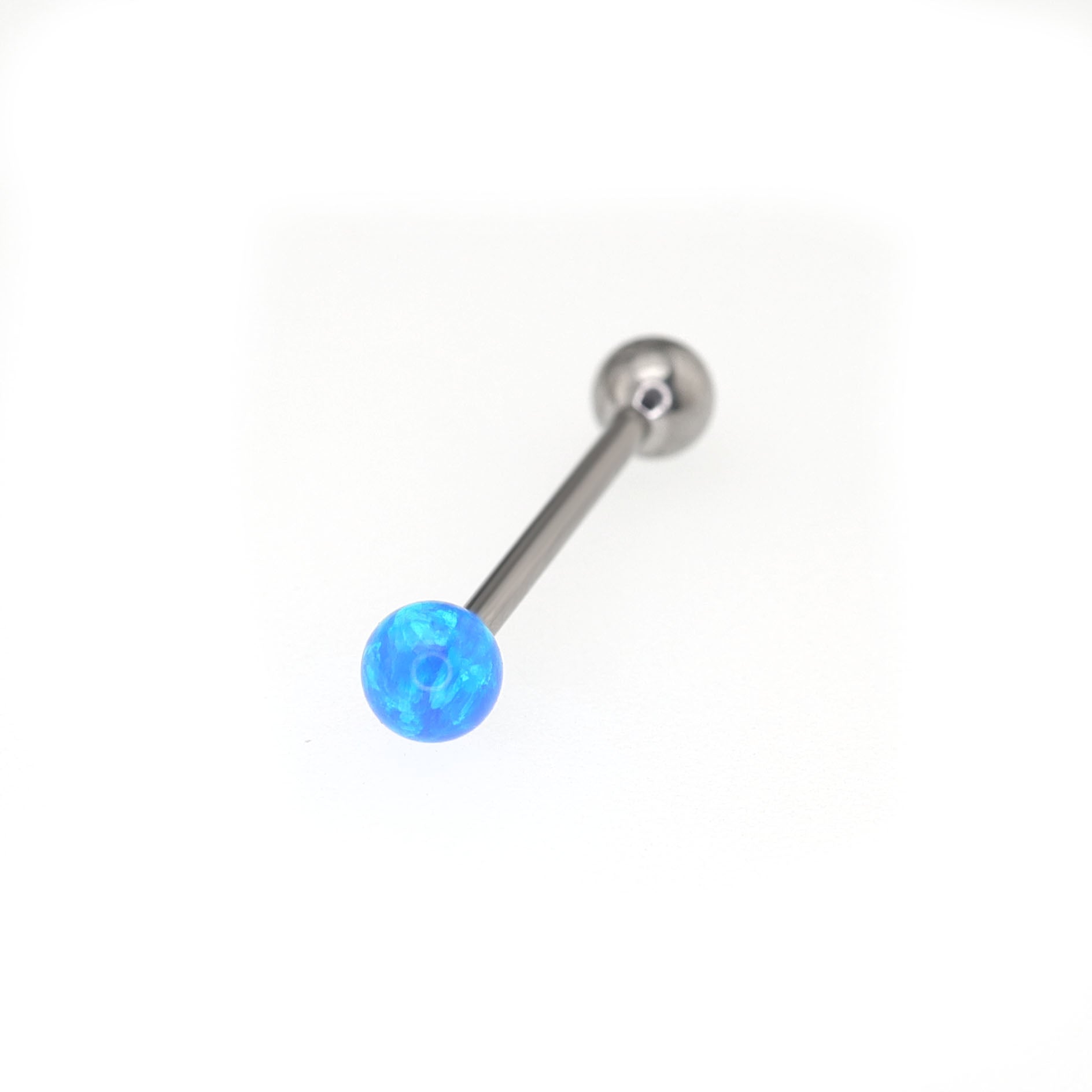 Opal Ball Internally Threaded Titanium Barbell - Opal Ball Internally Threaded Titanium Barbell - Blue / 10mm by CRUXJEWELRY