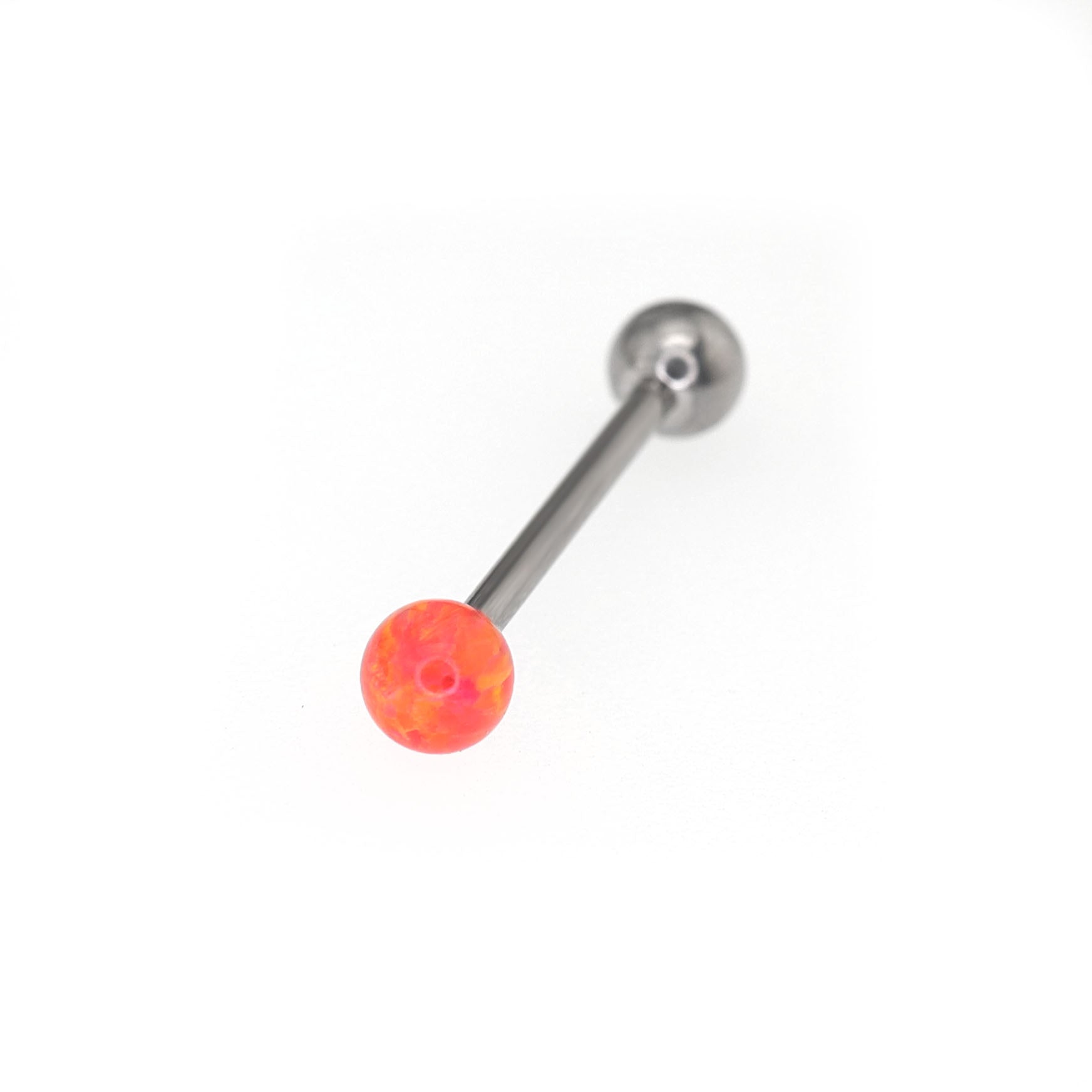 Basic Opal stainless steel Barbell Stud - Basic Opal stainless steel Barbell Stud - Orange / 5mm / 8mm by CRUXJEWELRY